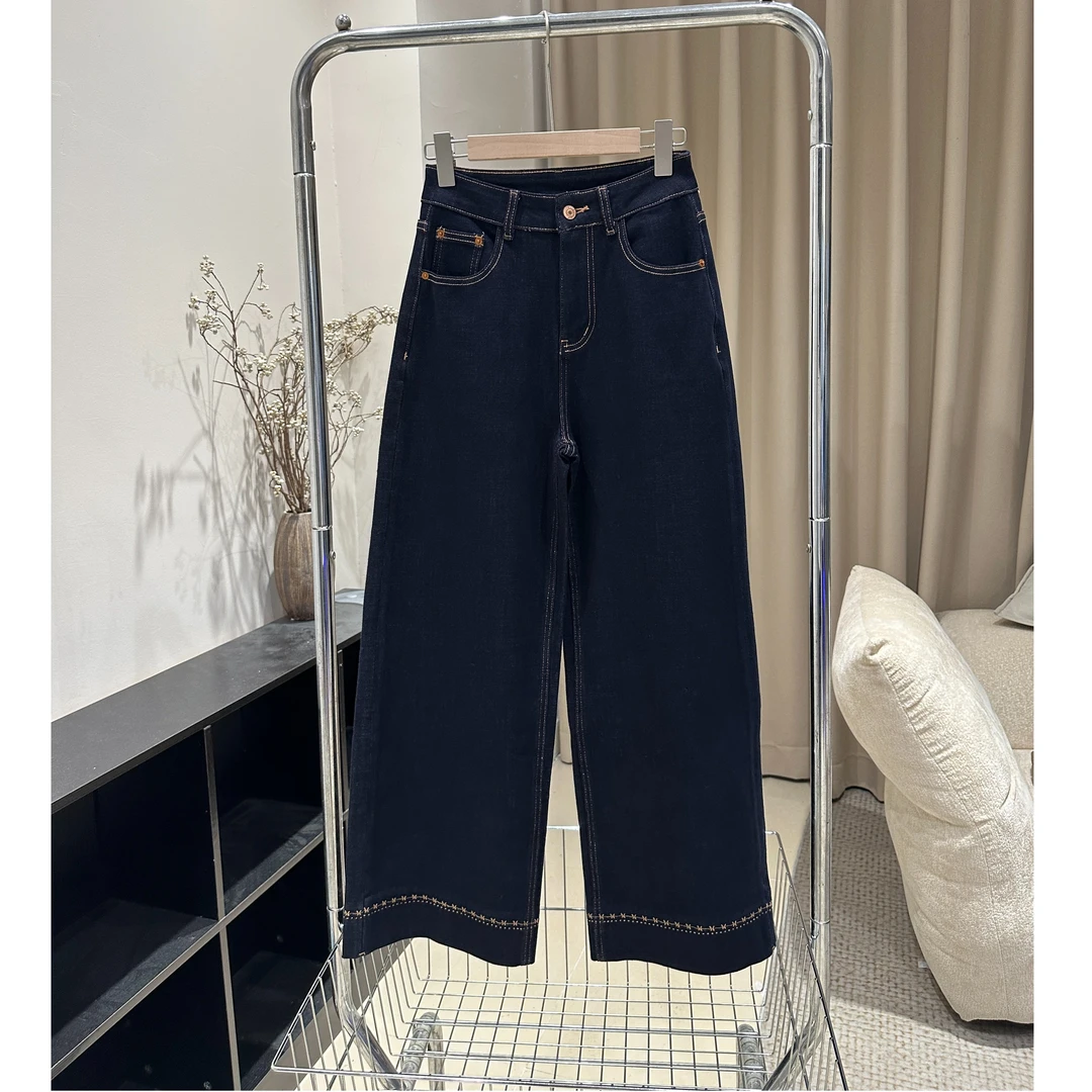【66098-丹宁蓝】XOXO家 莱赛尔四面弹 直筒阔腿裤 宽松显瘦