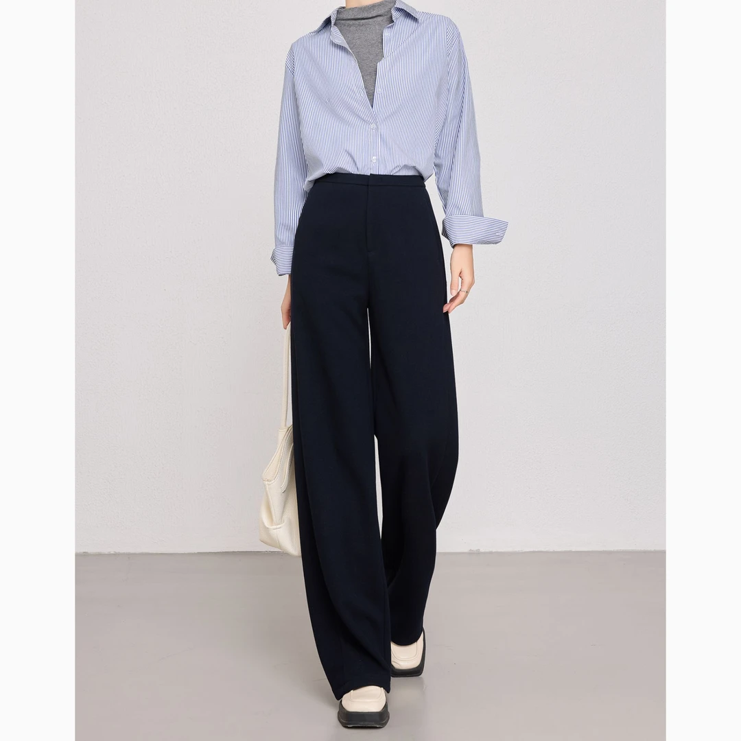 柔韧有骨 | 科学混纺亲肤高腰显瘦长裤