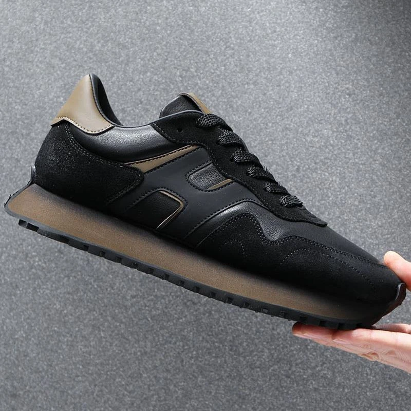 牛皮男鞋秋季欧洲站欧货阿甘鞋男款潮鞋厚底男鞋运动休闲板鞋百搭