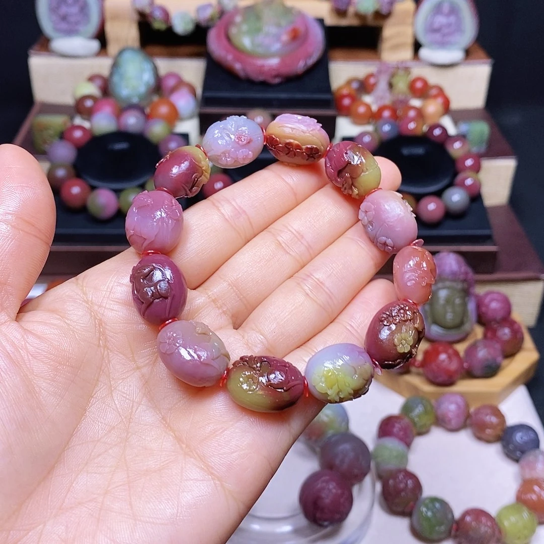 玛瑙/玉髓未镶嵌盐源玛瑙一路有你鹿鹿手串