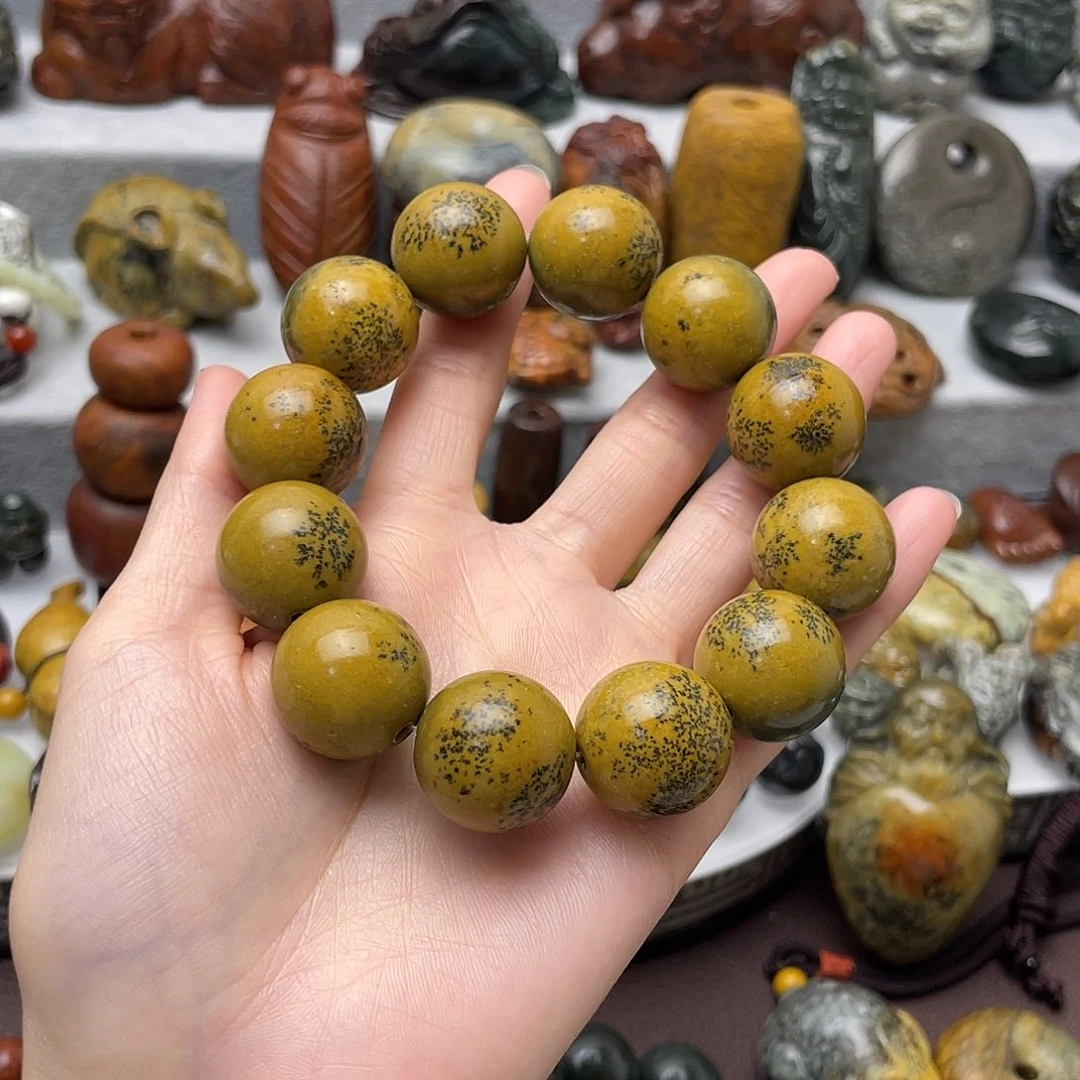 手串未镶嵌岫岩河磨玉（透闪石质玉）@****@