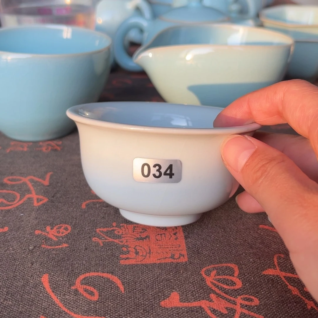 壶034号月白压手杯微瑕开片