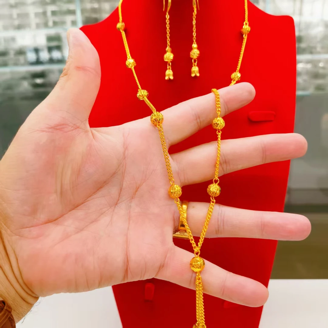 铜合金项链 رەڭ ئۆزگەرمەس زەنجىر ھالقا 民族风可调节女锁骨链