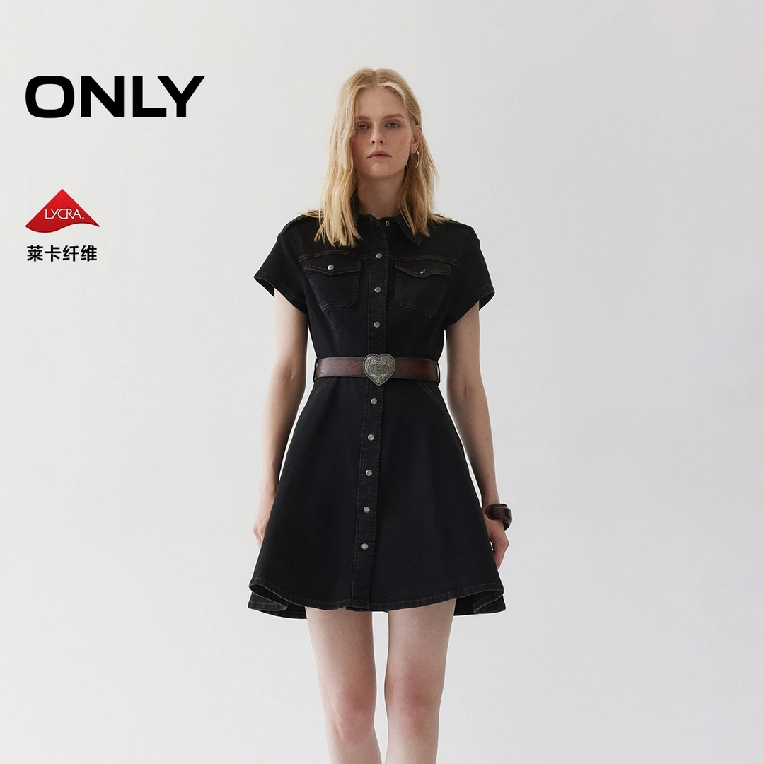 ONLY2025秋季新款率性时髦翻领牛仔短裙衬衫裙连衣裙女|125342003