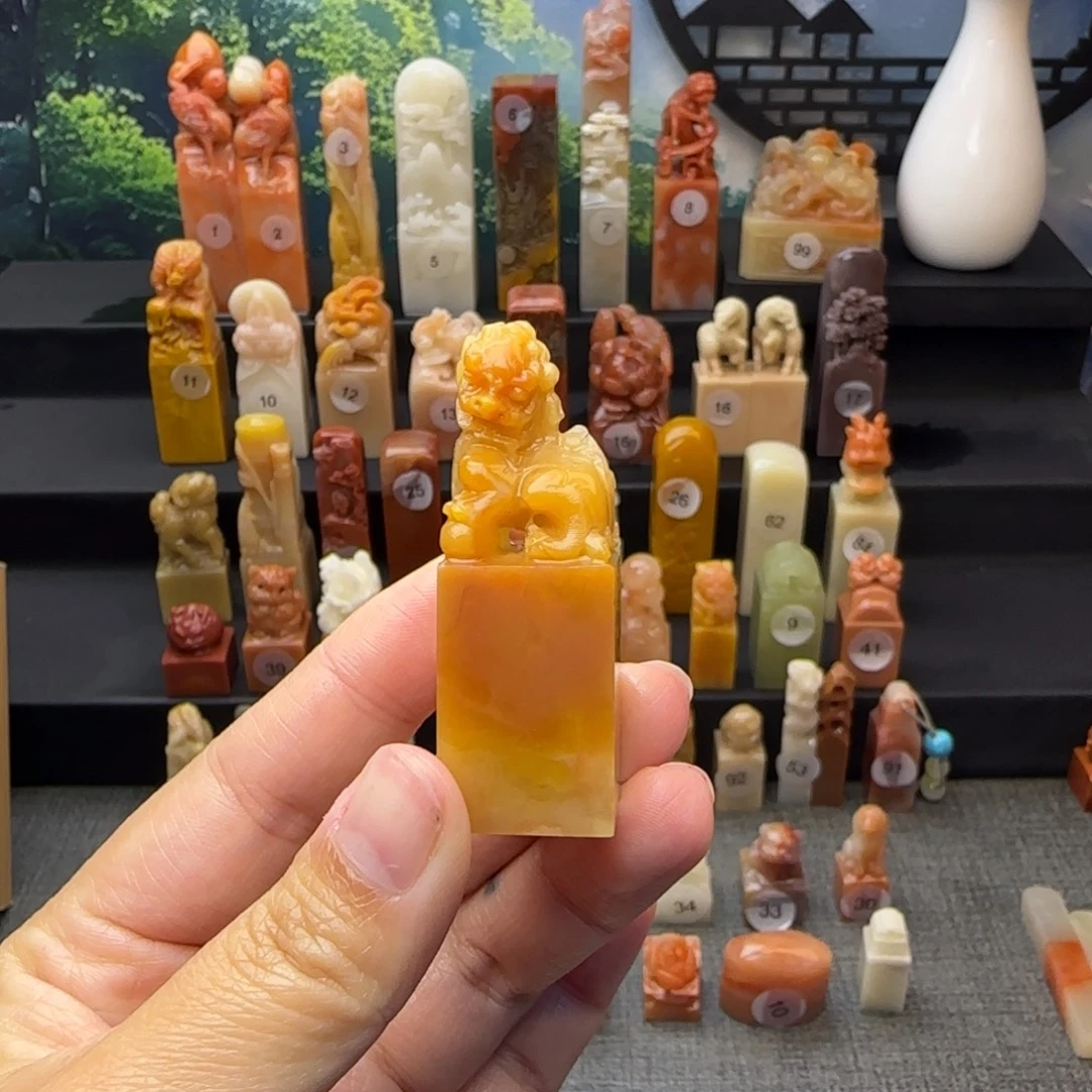 寿山石印石狮子印章