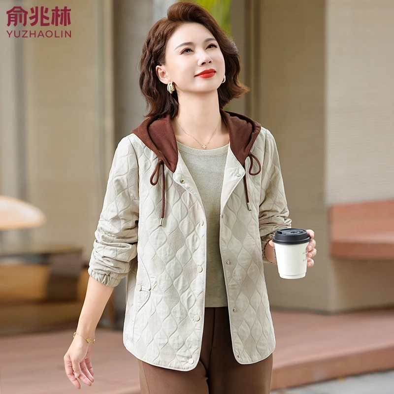 俞兆林妈妈秋装外套2025新款洋气风衣中老年春秋休闲开衫夹克上衣
