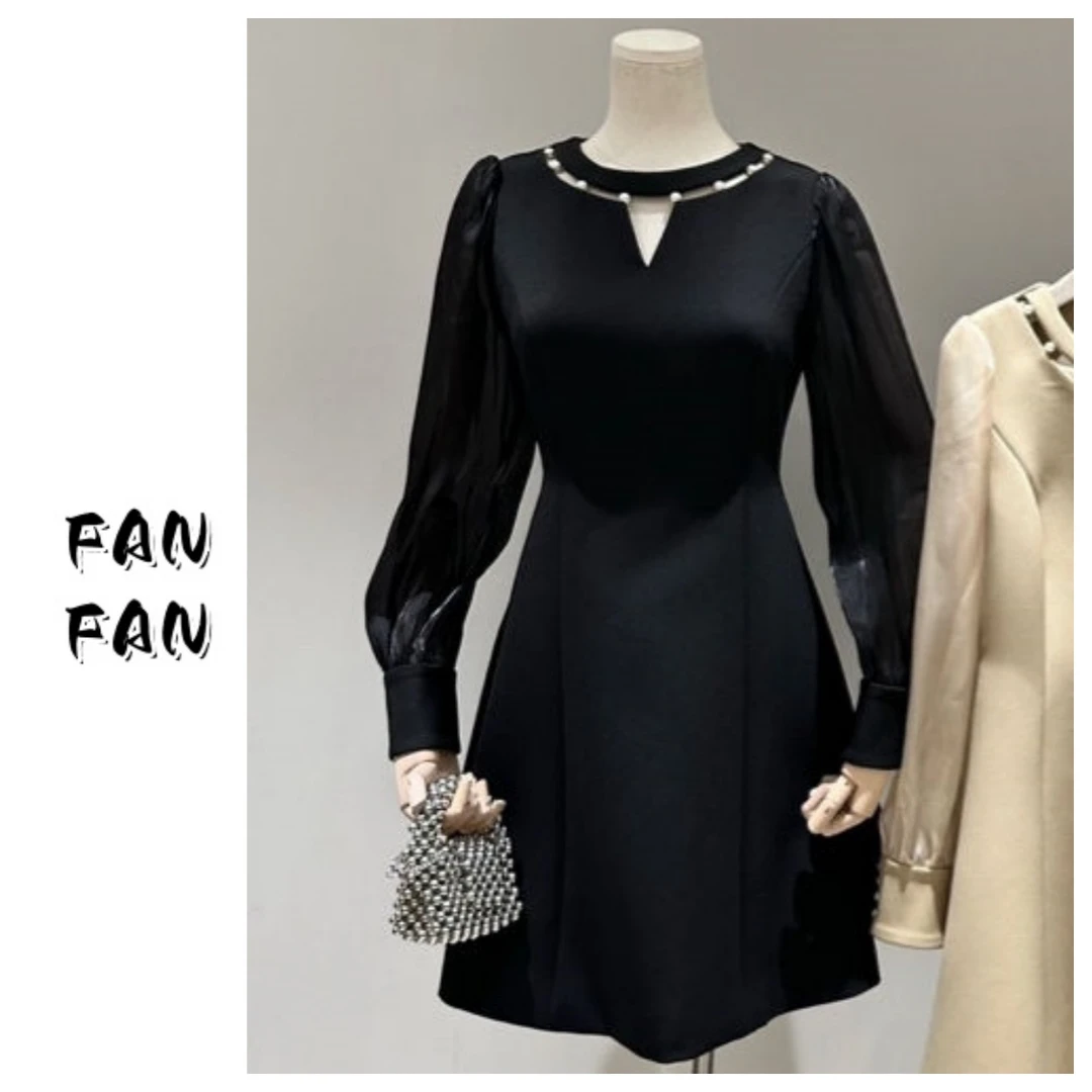 FANFAN {优雅镂空}黑色气质连衣裙