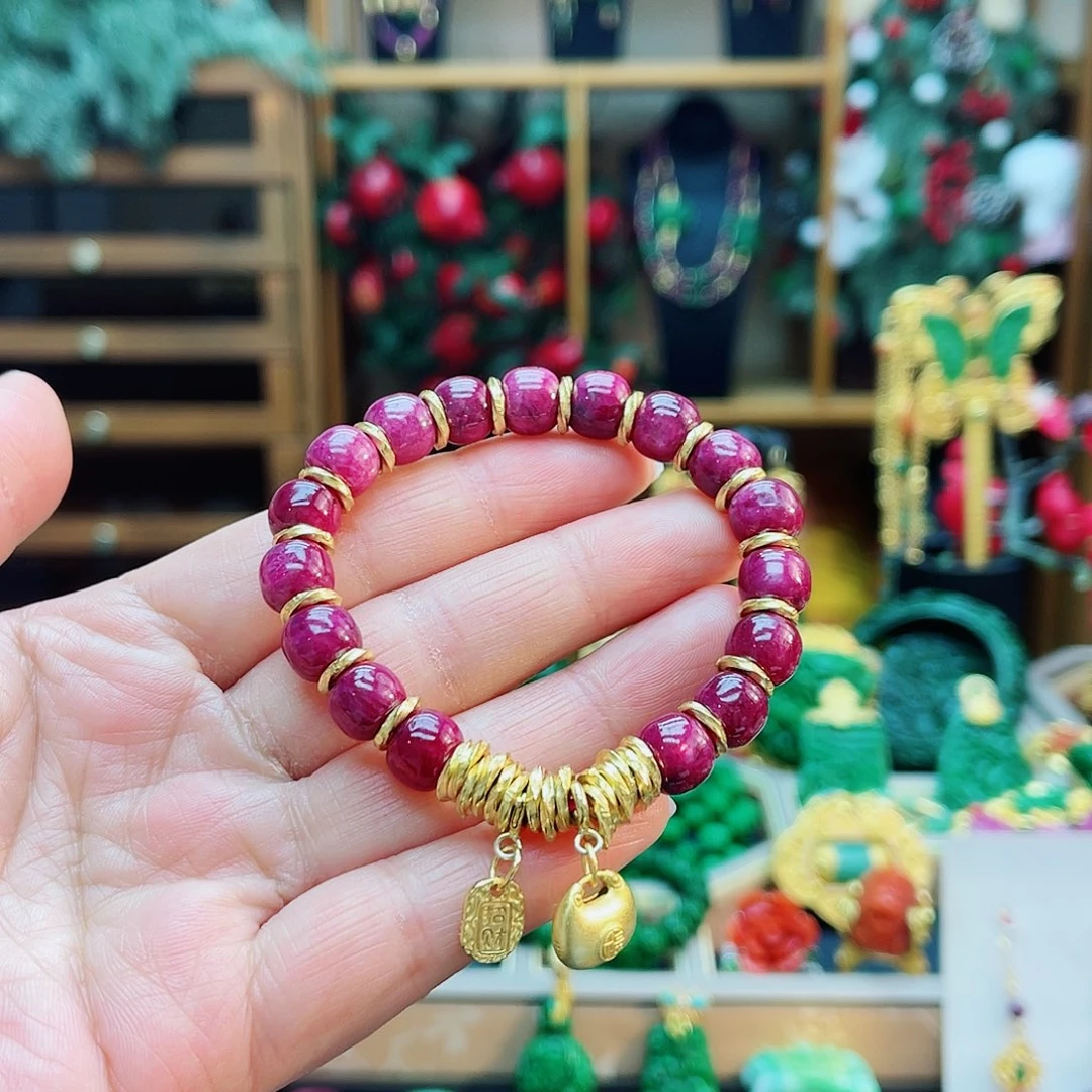 银S925镶嵌手串红宝石48小时鉴赏期