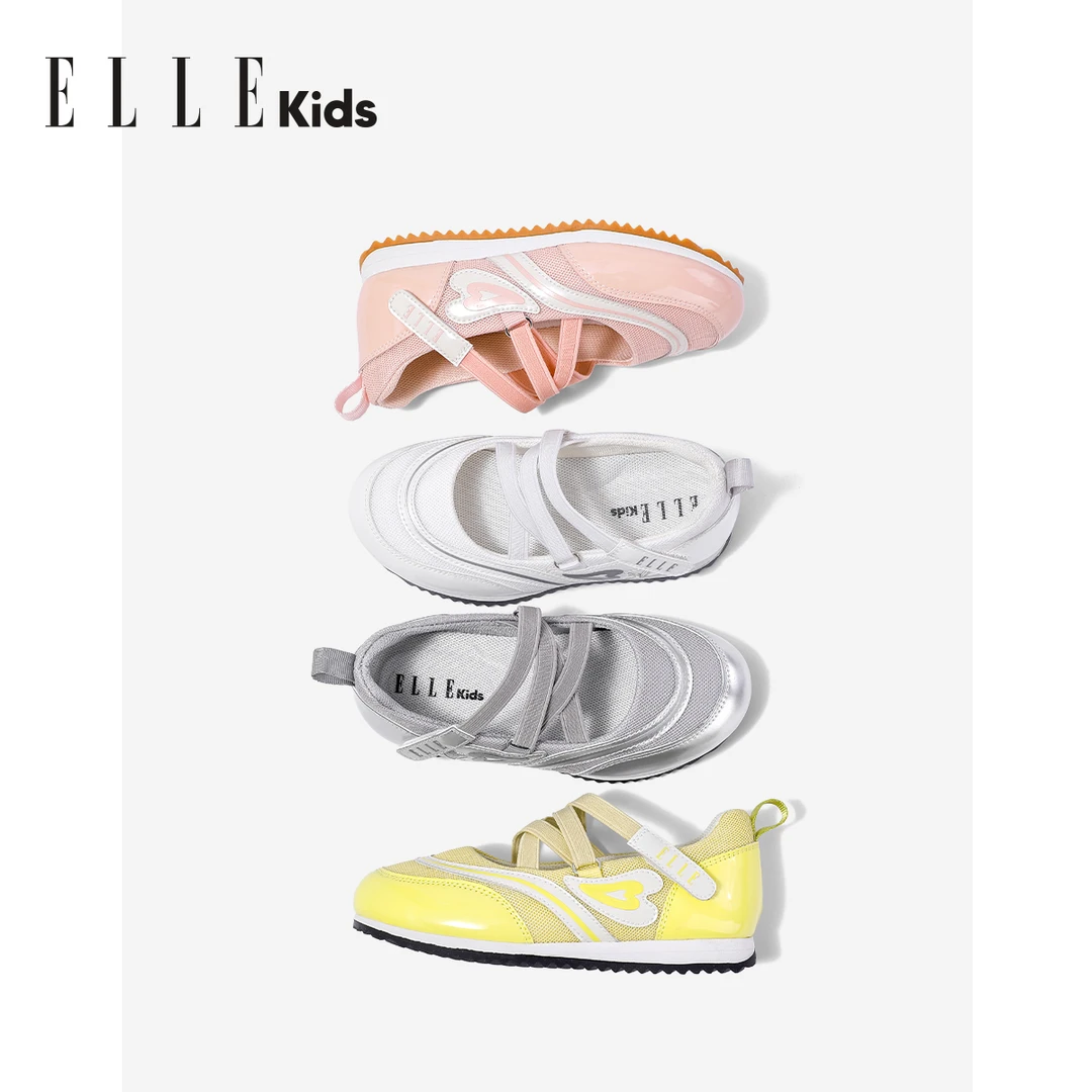 ELLE KIDS童鞋欧若风玛丽珍鞋休闲鞋魔术贴女童小女孩软底运动鞋