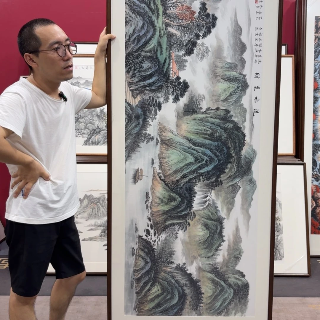 国画带框绘画210/80尺寸