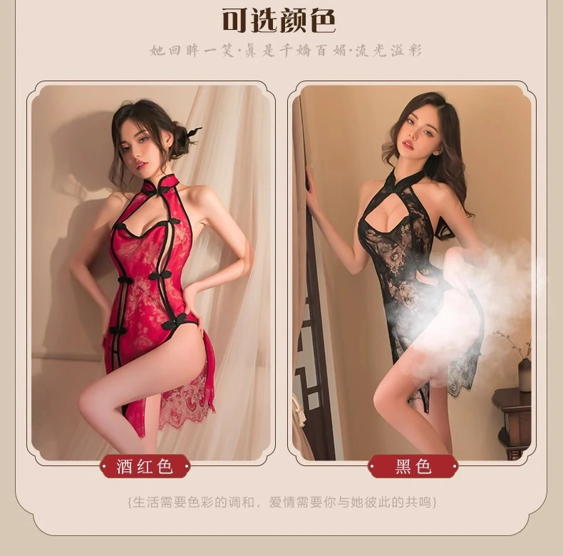 新款长裙性感女复古透气国潮新风印花睡裙旗袍