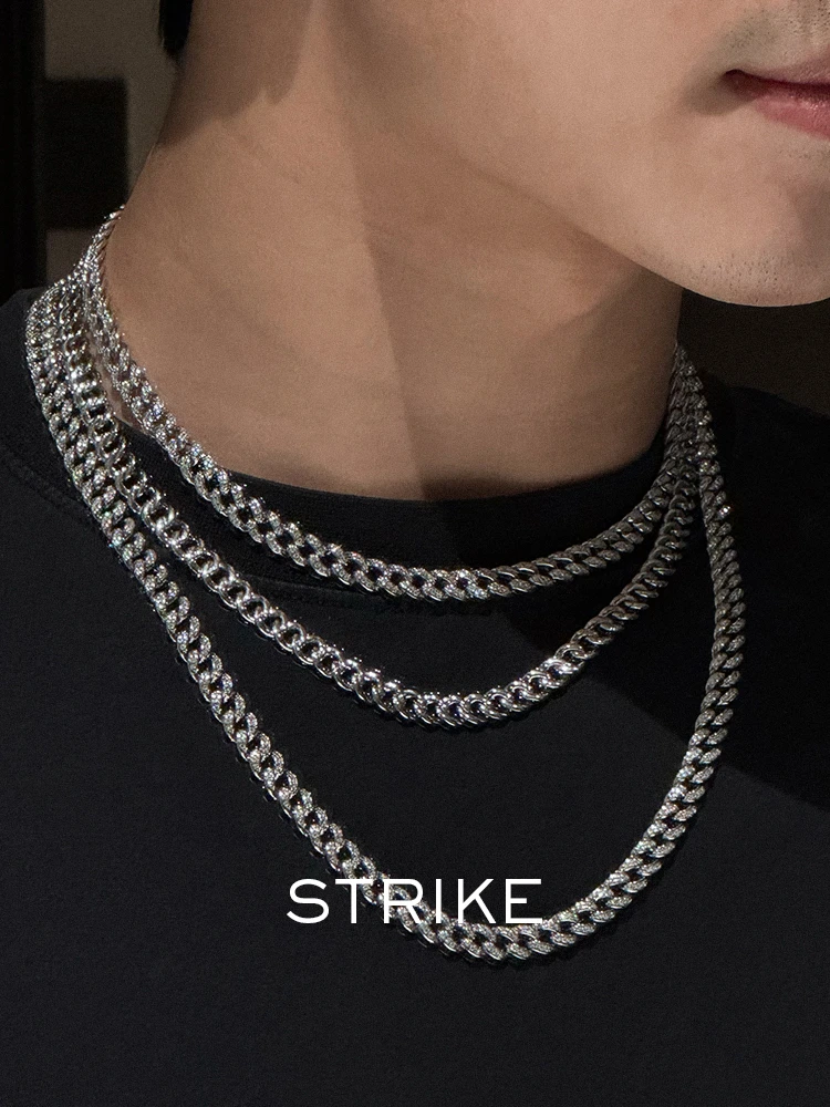 链子925银莫桑石 STRIKE 经典迈阿密古巴链 VVS莫桑石-通体925银