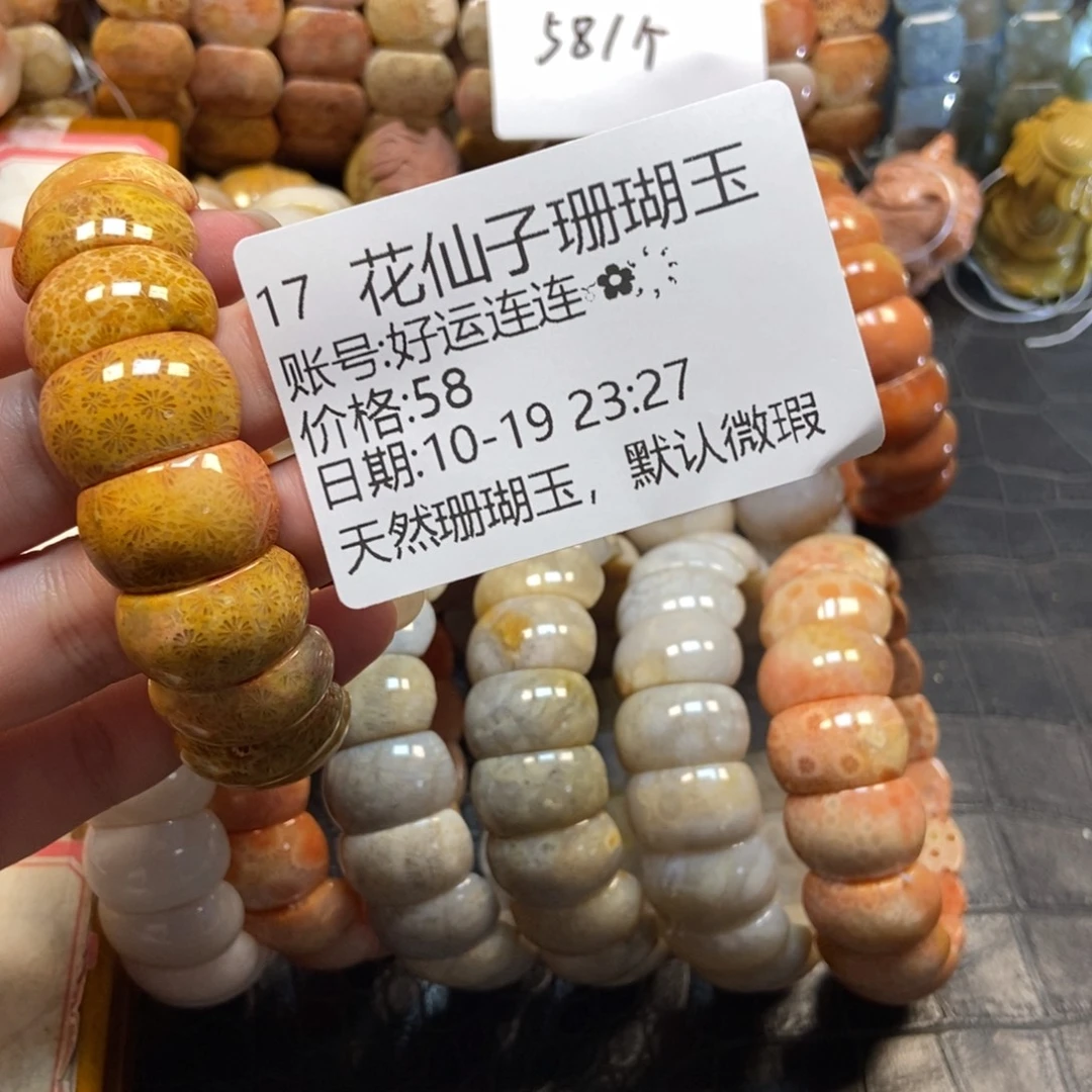 硅化珊瑚（珊瑚玉）未镶嵌珠宝半成品17