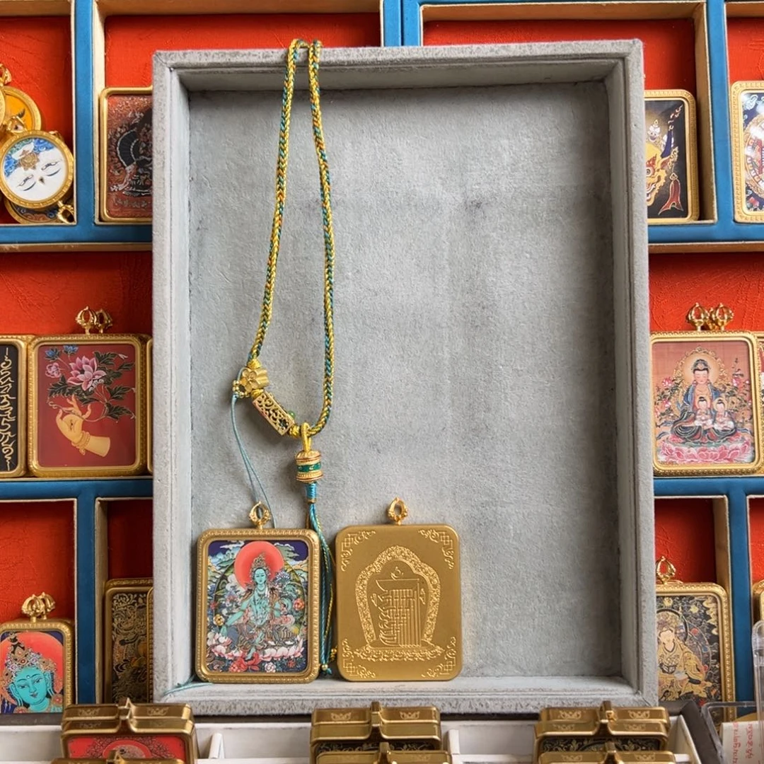 木***香吊坠单面 绿度母 定制