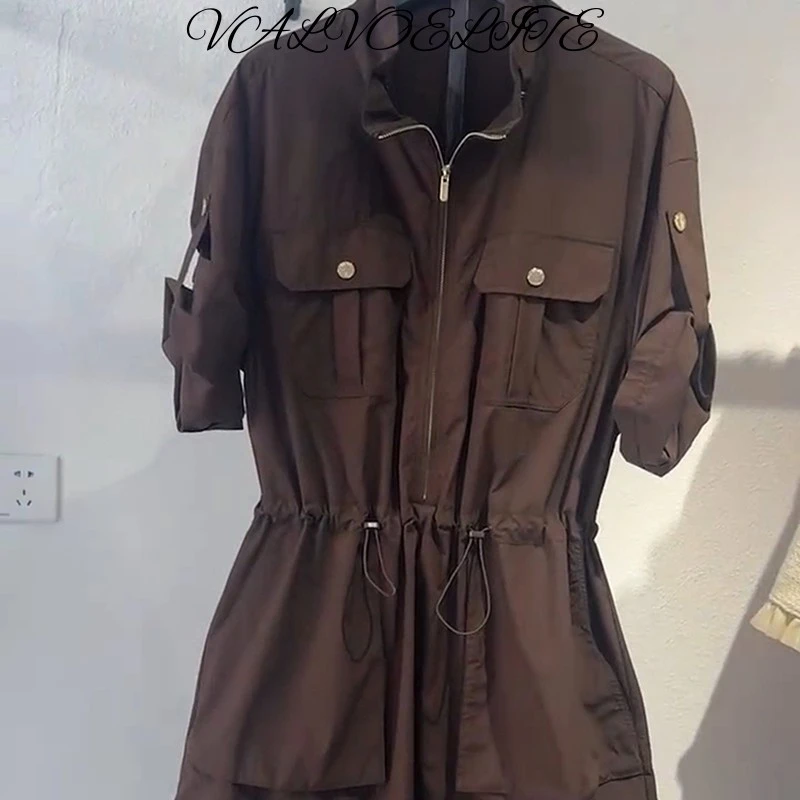 2025年夏新款简约休闲时尚百搭气质连衣裙设计感小众收腰显瘦裙子