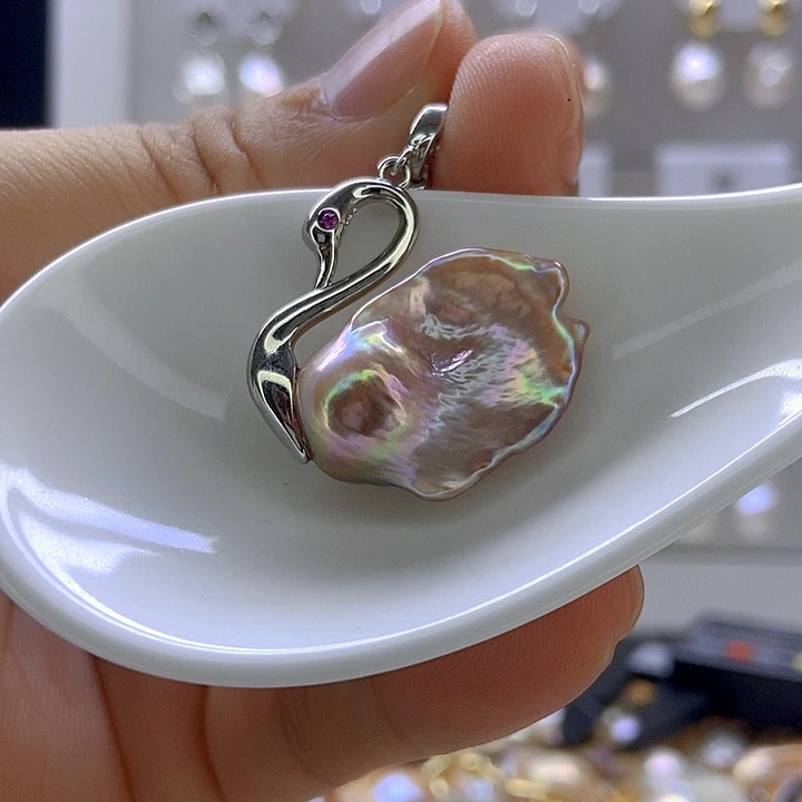 淡水珍珠颈饰银S925镶嵌59