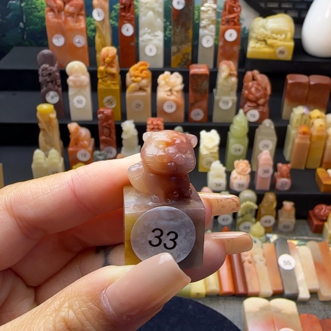 寿山石印石老虎印章