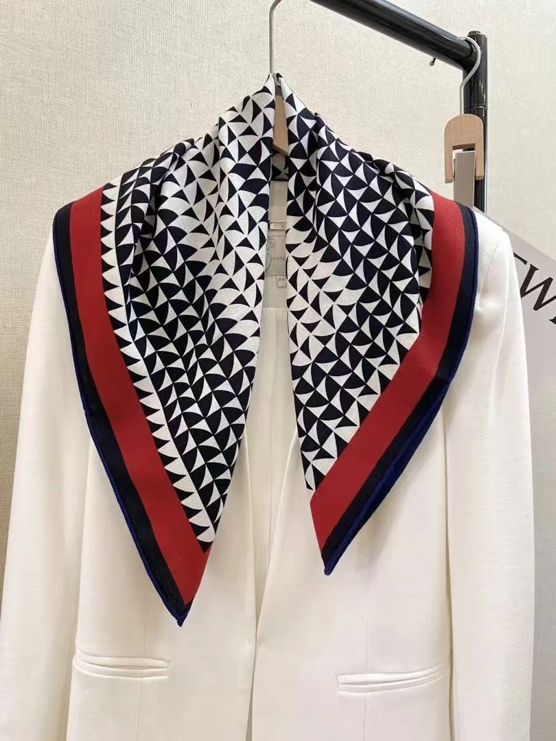 （极简H印花】真丝羊毛！双面同色高级感绵羊毛方巾洋气上档次围巾