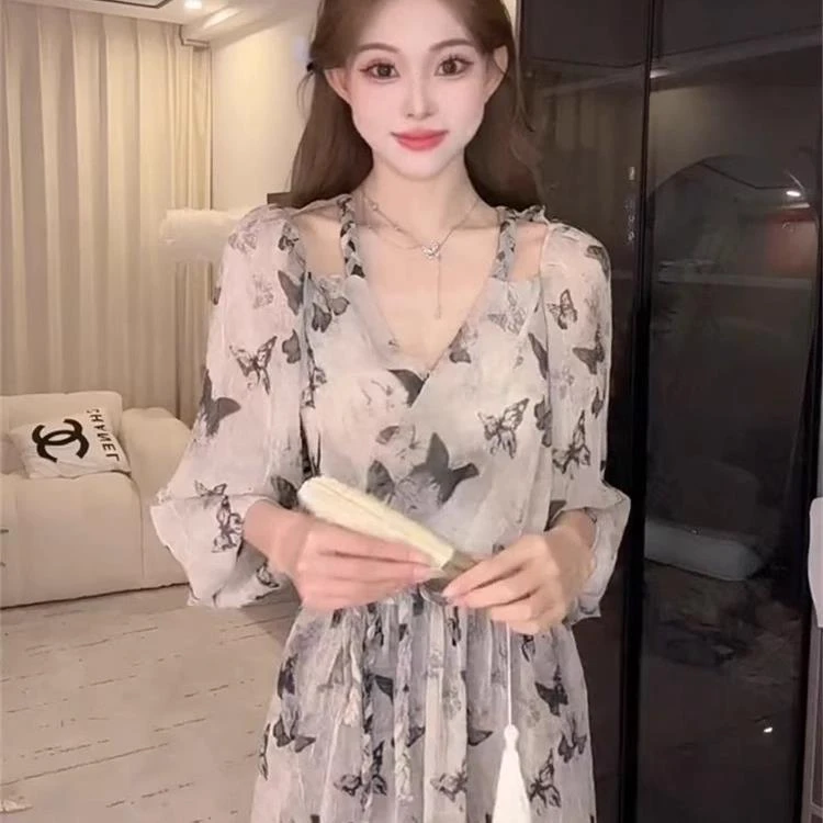 2867优雅碎花连衣裙