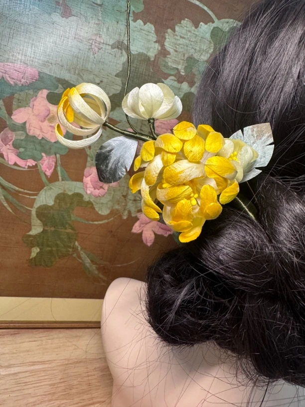 江南浔古风发饰汉服配饰 绒花默认木簪改主体找客服