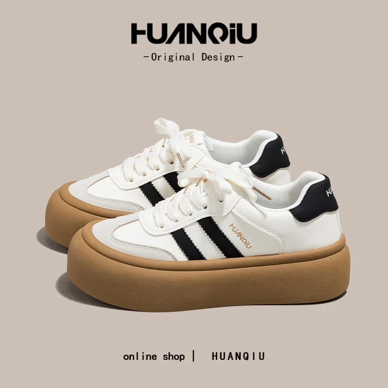 环球经典百搭双杠流行德训鞋女款2025新款爆款厚底增高鞋子HC2718