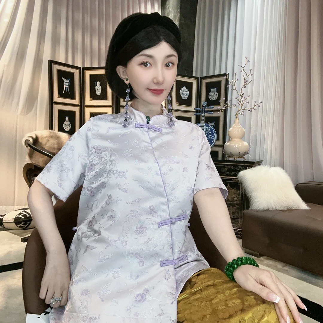 Betty Bairn【望舟辞】新中式刺绣提花上衣24A-BW2261