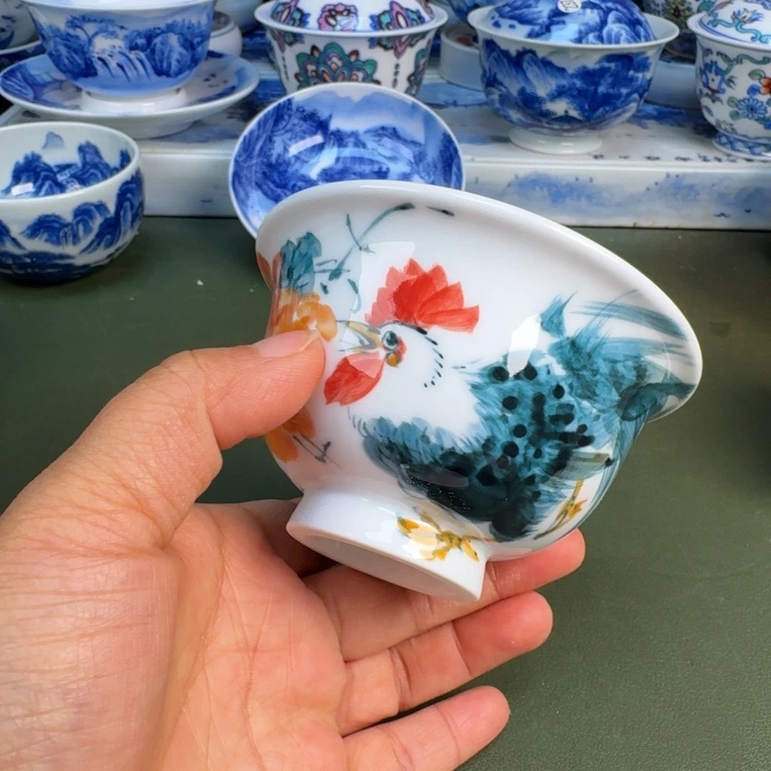 陶景德镇纯手绘茶具圆圆256