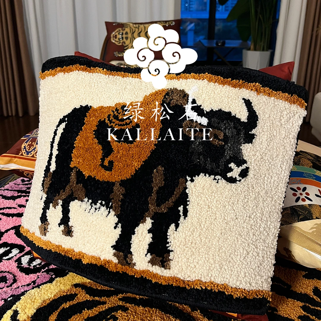 藏式牦牛地毯细腻防滑客厅床边虎毯挂毯扶手箱毯藏式地毯防滑