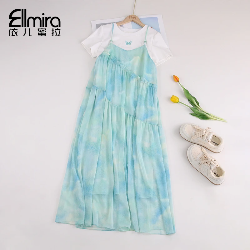 【现货】9028~9029女童套装连衣裙夏季吊带两件套碎花度假风2025