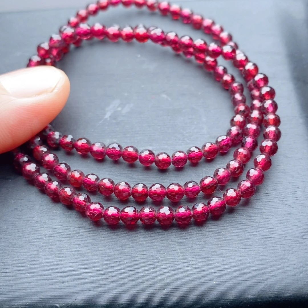 石榴石手链未镶嵌钻切
