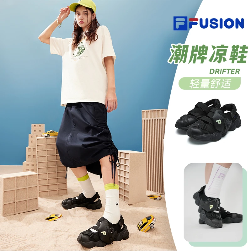 FILA斐乐时尚潮流运动休闲百搭女款春夏镂空凉鞋T12W421404F