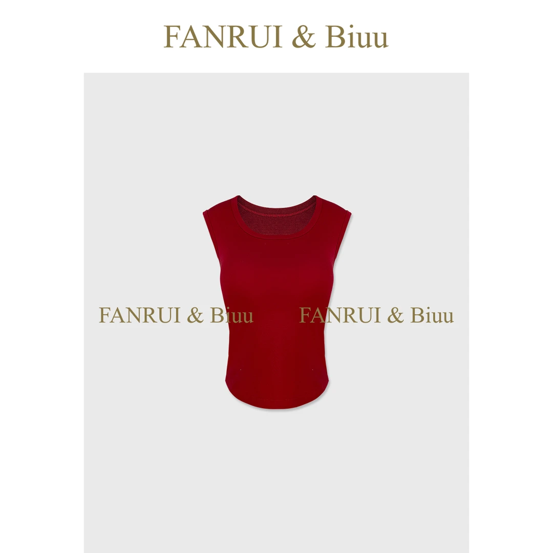 FANRUI/泛芮「贝贝biuu」高级感百搭辣妹收腰正肩无袖上衣女B17251