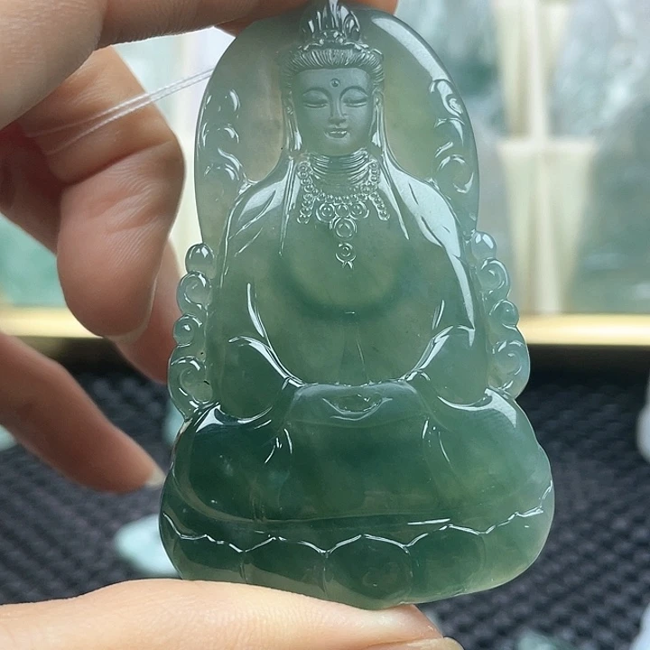 颈饰未镶嵌翡翠ℳ****天然翡翠观音