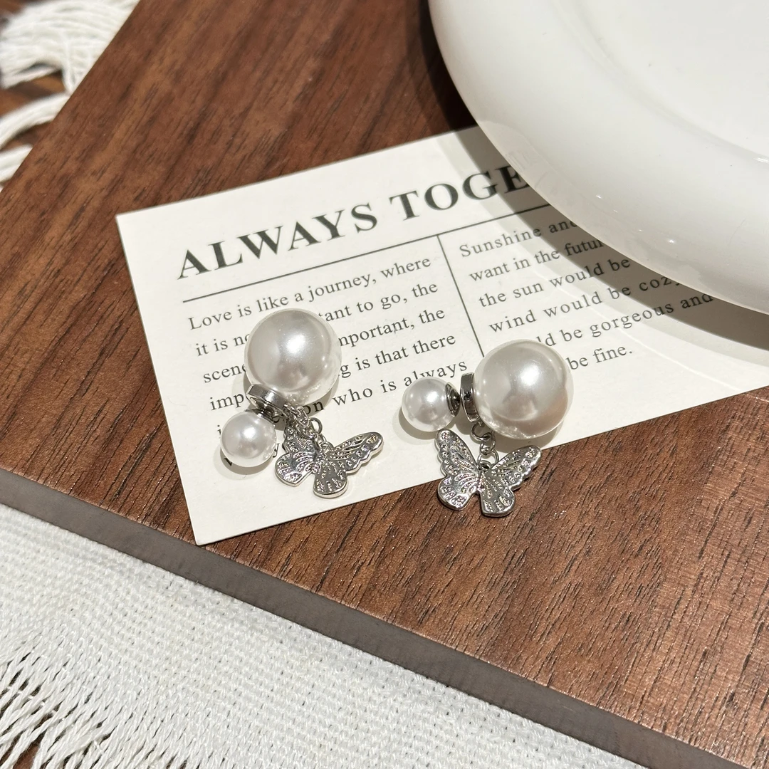 铜合金耳饰 AL5330 气质蝴蝶耳钉小众设计耳饰耳环时尚百搭少女