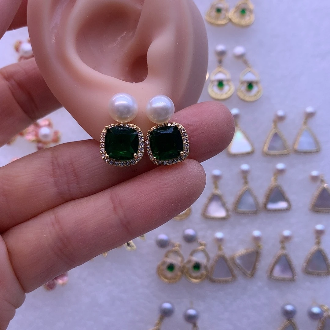 淡水珍珠耳饰合金