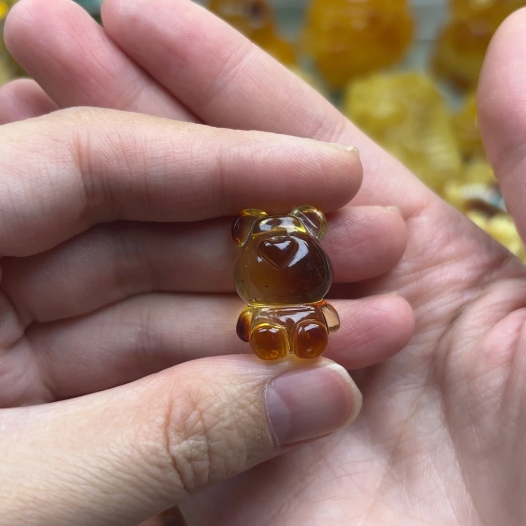 裸石琥珀未镶嵌琥珀配饰打孔不退不换