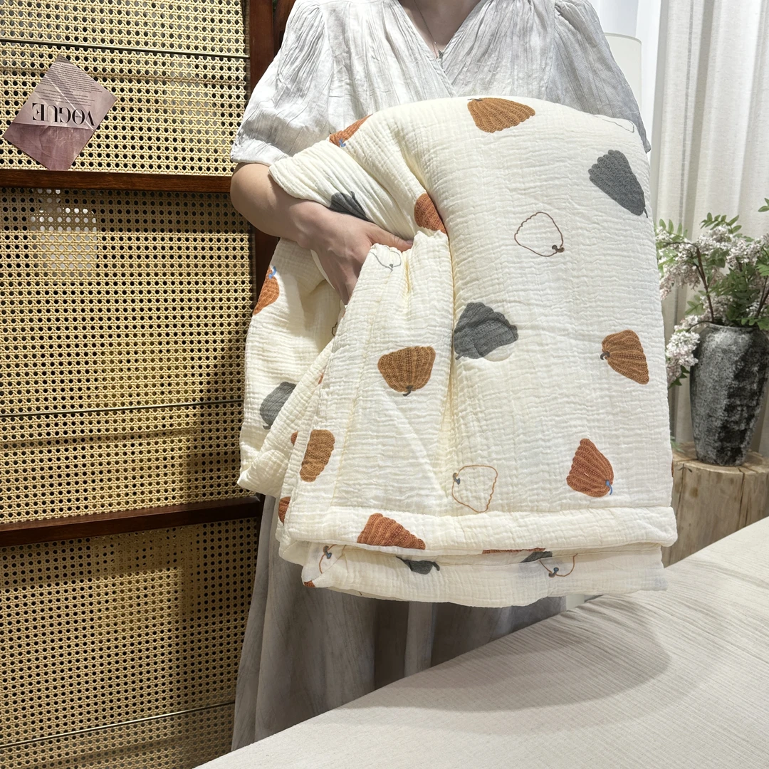 CJHong.尾货 清完不补 全棉皱皱纱双层纱夏被