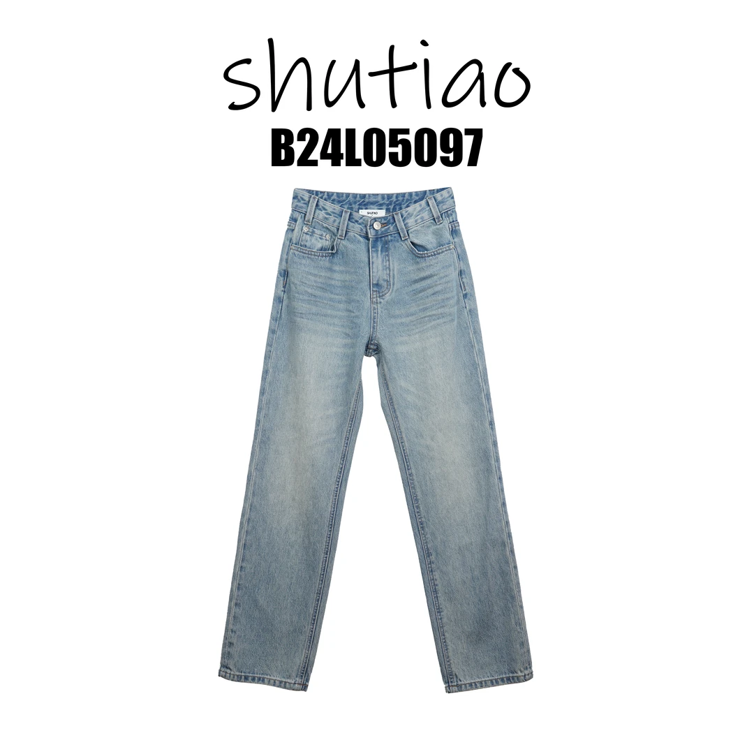 【SHUTIAO】2025夏季：新款小众设计款牛仔裤B24L05097