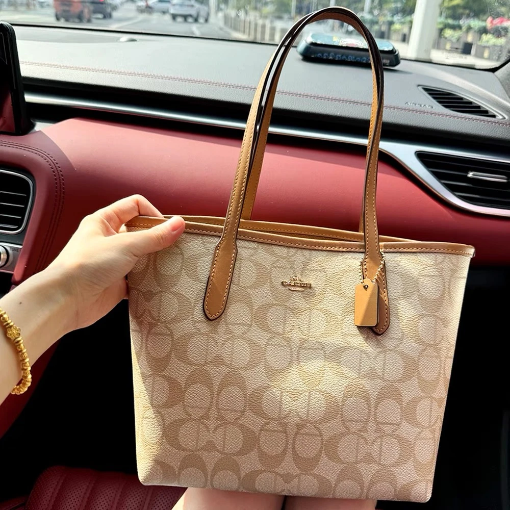 香港正品2025新款通勤真皮百搭大容量腋下托特包购物袋斜挎单肩包