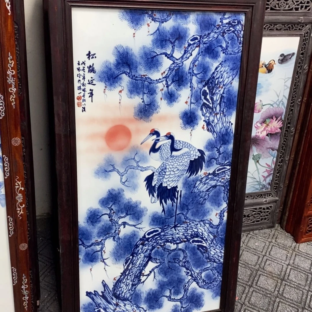 瓷片192*66*1景德镇瓷板画柴窑烧制