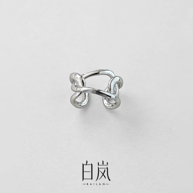 925银戒指 白岚流光链环戒指女气质指环新款QL3162-BK