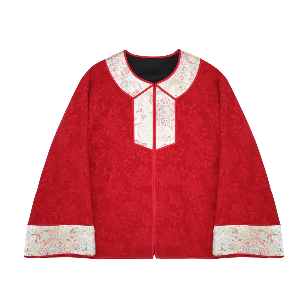 JINYU矜羽【茹翡】新中式红色外套上衣秋冬款