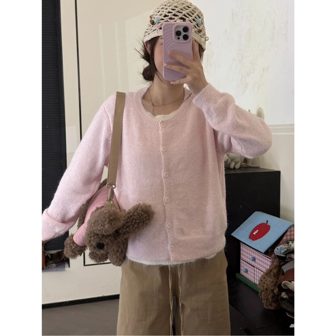 秋季时尚百搭假两件开衫