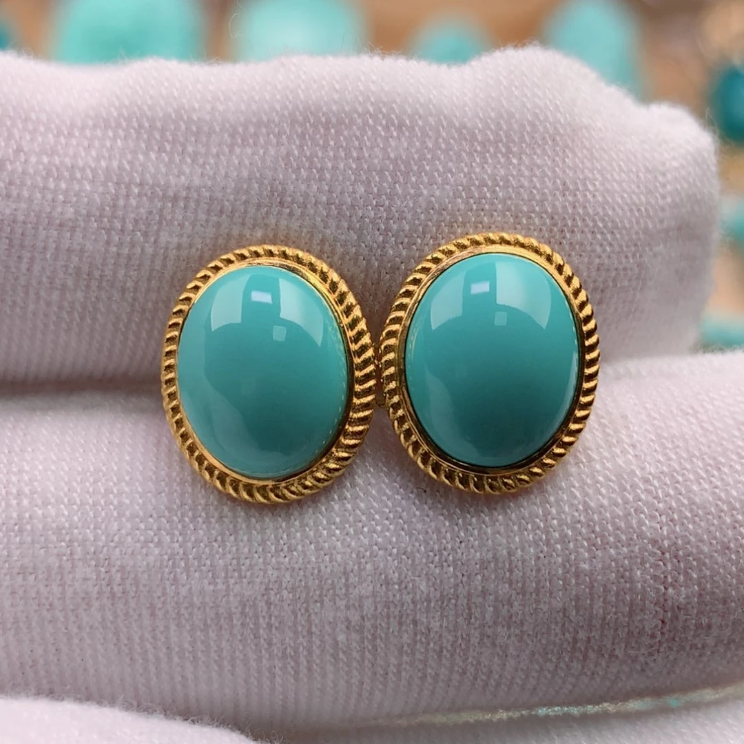 绿松石珠宝奇石18K金镶嵌