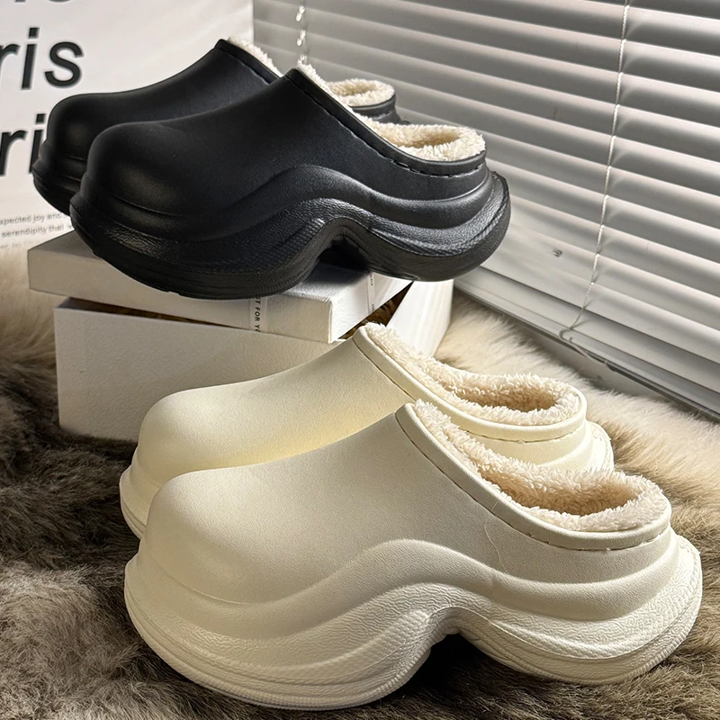 （700）冬季厚底毛绒防滑女款棉拖鞋居家外穿防寒保暖可爱风秋冬