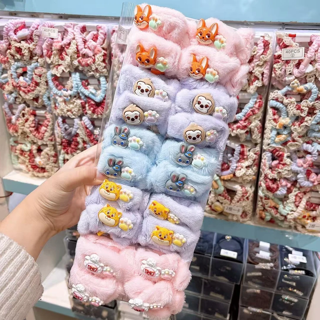 B-1439（满10米飞）d 5根大头动物玩偶爪爪毛绒大肠发圈加弹 发圈