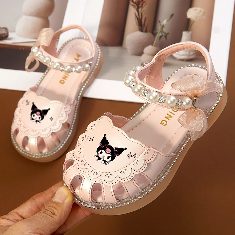 女童凉鞋库洛米2025夏季款童鞋防滑透气儿童夏鞋洋气镂空公主鞋子