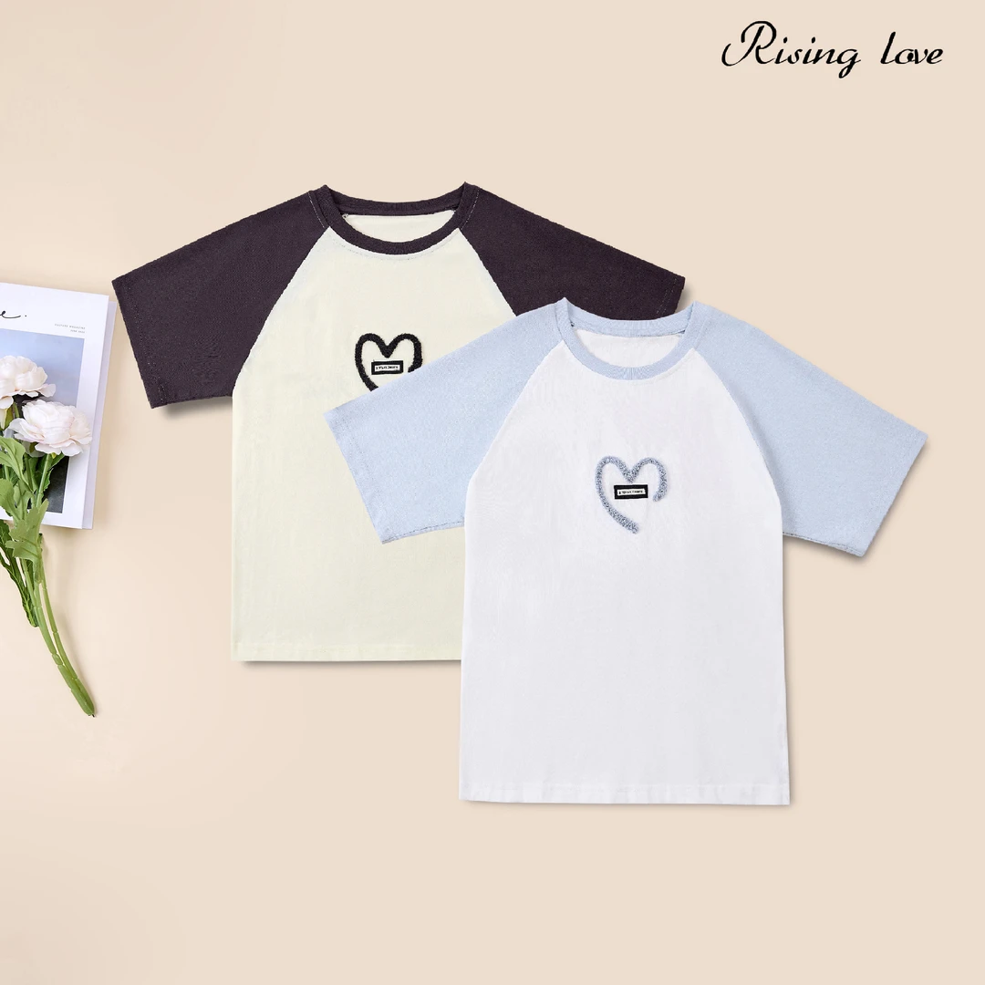 5717女童短袖t恤大版T夏季上衣宽松圆领2025新款中大童洋气薄潮款