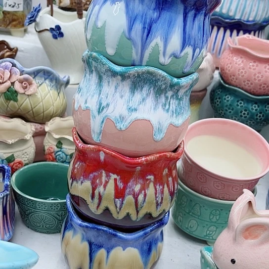 多肉绿植陶瓷花盆9.9包邮，有空