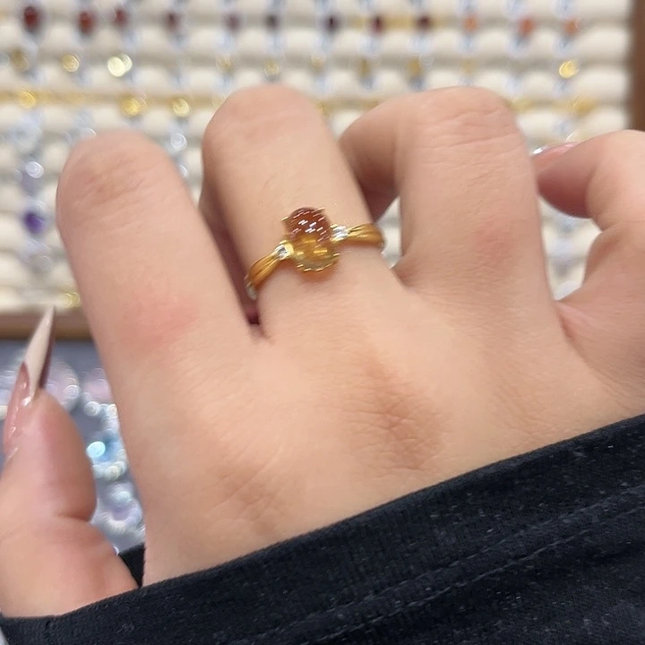 银S925镶嵌黄晶戒指